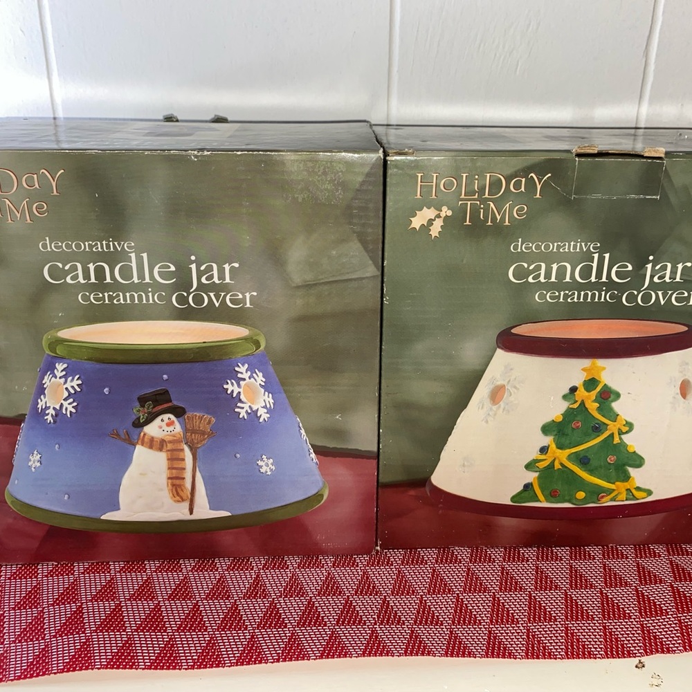 Holiday Time Candle Jar Cover.